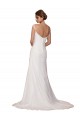 Ivoire Fourreau Col V Mousseline Robes de mariée Pas Cher