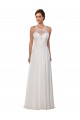 Ivoire Fourreau Illusion Mousseline Robes de mariée Pas Cher