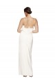 Ivoire Fourreau Licou Col Haut Satiné Stretch Longue Formelles Robes demoiselle d'honneur / Robes de soirée / Robes de bal Pas Cher
