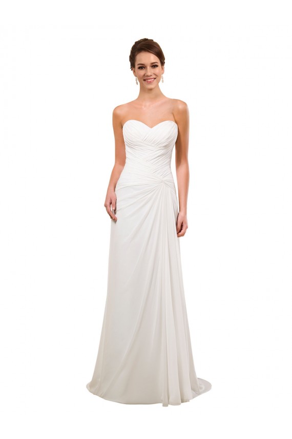 Ivoire Fourreau Mousseline Robes de mariée Pas Cher