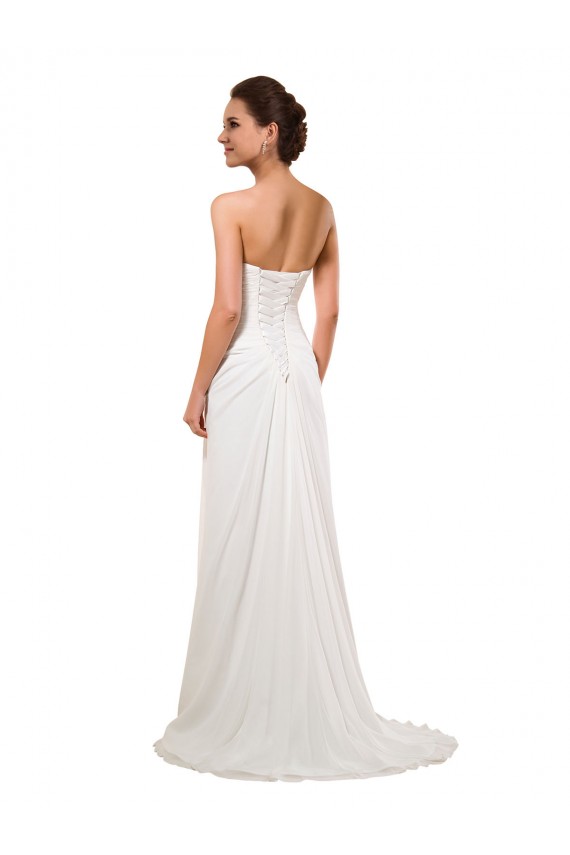 Ivoire Fourreau Mousseline Robes de mariée Pas Cher