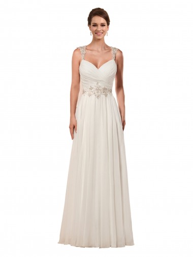 Ivoire Fourreau Mousseline Robes de mariée Pas Cher