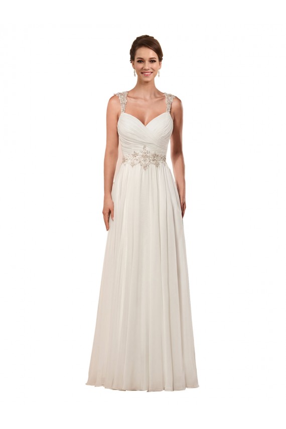 Ivoire Fourreau Mousseline Robes de mariée Pas Cher