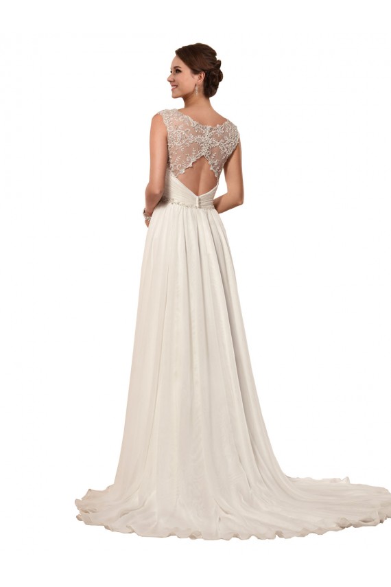 Ivoire Fourreau Mousseline Robes de mariée Pas Cher