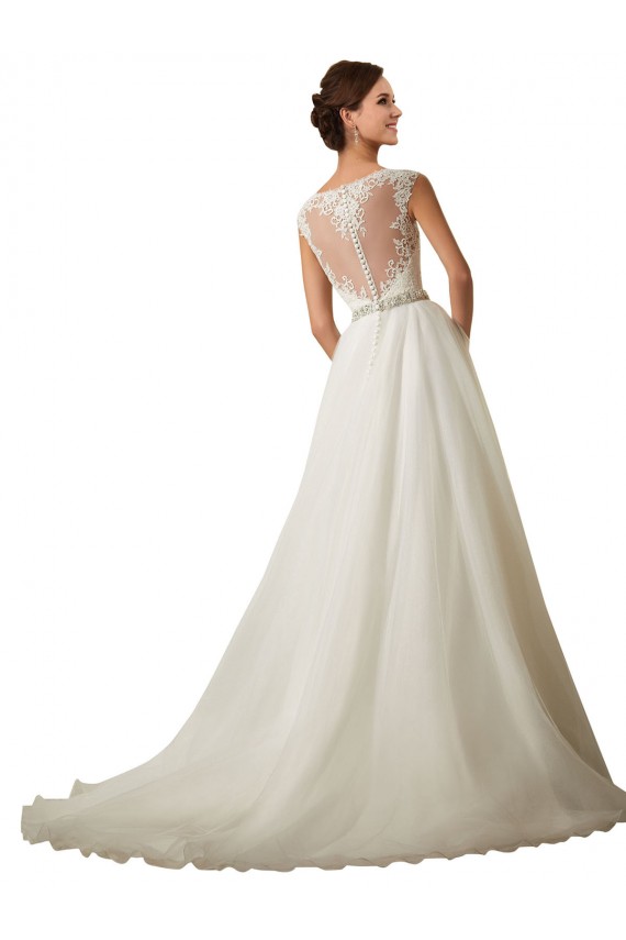 Ivoire Princesse Illusion Tulle Dentelle Robes de mariée Pas Cher