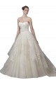 Ivoire Princesse Scoop Sans bretelle Tulle Dentelle Robes de mariée Pas Cher