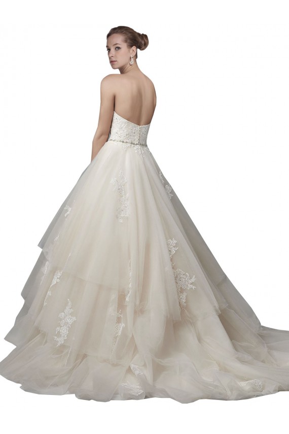 Ivoire Princesse Scoop Sans bretelle Tulle Dentelle Robes de mariée Pas Cher