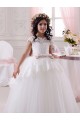 Ivoire Princesse Tulle Dentelle Longue Robes de demoiselle d'honneur - fillette