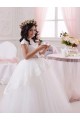 Ivoire Princesse Tulle Dentelle Longue Robes de demoiselle d'honneur - fillette