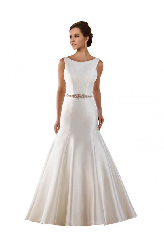 Ivoire Sirène Bateau Satiné Robes de mariée Pas Cher