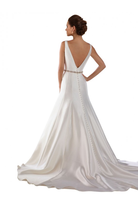 Ivoire Sirène Bateau Satiné Robes de mariée Pas Cher