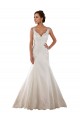 Ivoire Sirène Col V Satiné Classique Robes de mariée Pas Cher