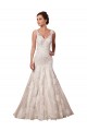 Ivoire Sirène Col V Tulle Dentelle Robes de mariée Pas Cher