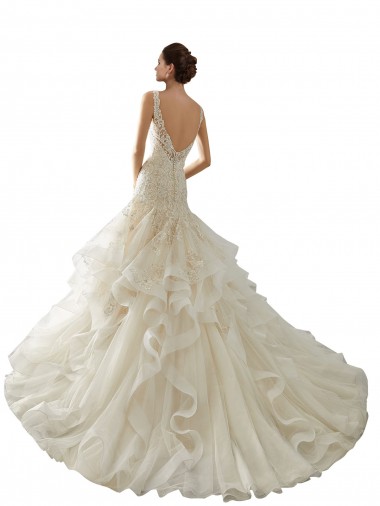 Ivoire Sirène Col V Tulle Robes de mariée