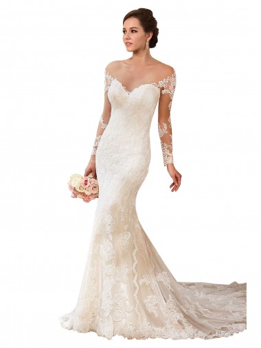 Ivoire Sirène Dentelle Robes de mariée Pas Cher