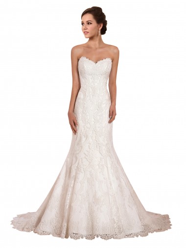 Ivoire Sirène Dentelle Robes de mariée Pas Cher