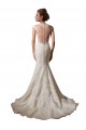 Ivoire Sirène Illusion Col V Tulle Dentelle Robes de mariée
