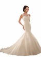 Ivoire Sirène Illusion Tulle Dentelle Robes de mariée Pas Cher