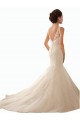 Ivoire Sirène Illusion Tulle Dentelle Robes de mariée Pas Cher