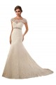 Ivoire Sirène Illusion Tulle Dentelle Robes de mariée Pas Cher