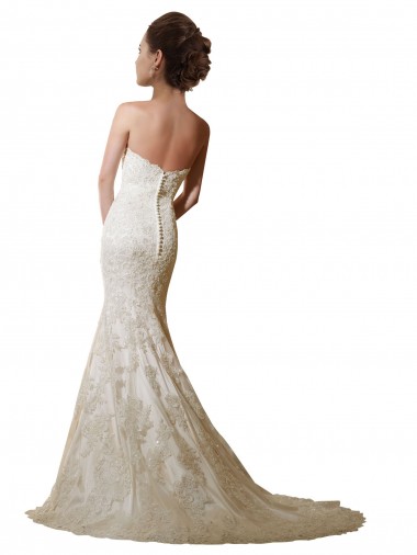 Ivoire Sirène Satiné Dentelle Robes de mariée