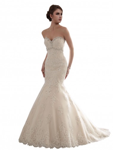 Ivoire Sirène Tulle Dentelle Classique Robes de mariée Pas Cher