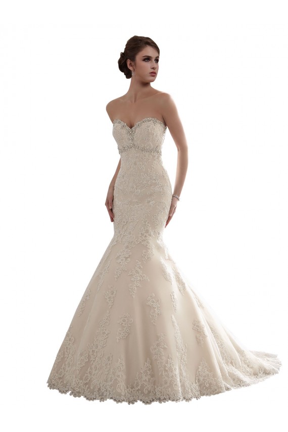 Ivoire Sirène Tulle Dentelle Classique Robes de mariée Pas Cher