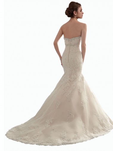 Ivoire Sirène Tulle Dentelle Classique Robes de mariée