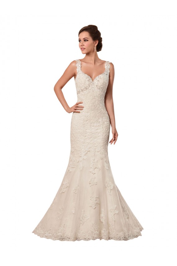 Ivoire Sirène Tulle Dentelle Robes de mariée Pas Cher