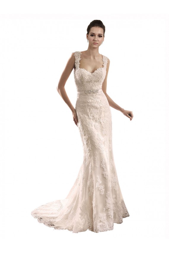 Ivoire Sirène Tulle Dentelle Robes de mariée Pas Cher