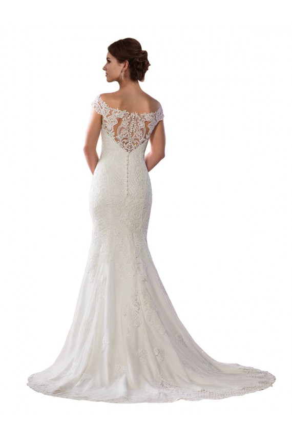 Ivoire Sirène Épaule Dénudée Dentelle Boho Robes de mariée Pas Cher
