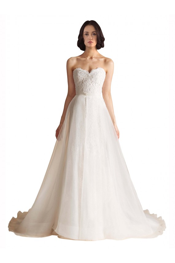 Ivoire Trapèze Balayage train Tulle Robes de mariée Pas Cher