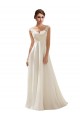 Ivoire Trapèze Col V Balayage train Mousseline Dentelle Robes de mariée Pas Cher