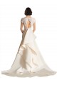 Ivoire Trapèze Col V Satiné Robes de mariée Pas Cher