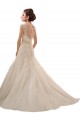Ivoire Trapèze Col V Tulle Dentelle Robes de mariée Pas Cher
