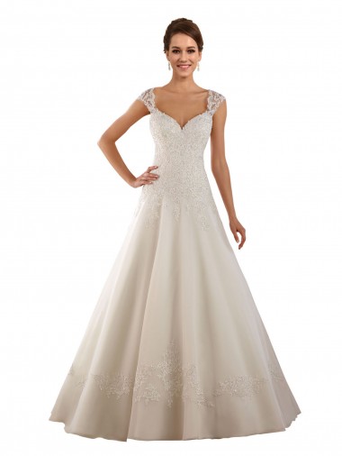Ivoire Trapèze Dentelle Robes de mariée Pas Cher
