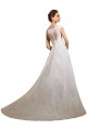 Ivoire Trapèze Illusion Tulle Dentelle Classique Robes de mariée Pas Cher