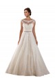 Ivoire Trapèze Illusion Tulle Dentelle Classique Robes de mariée Pas Cher