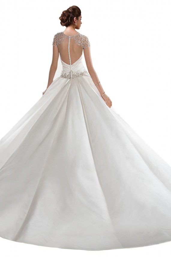 Ivoire Trapèze Satiné Robes de mariée Pas Cher
