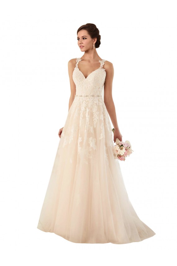 Ivoire Trapèze Tulle Dentelle Robes de mariée Pas Cher