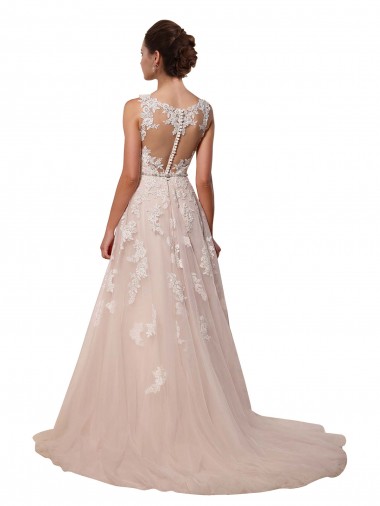 Ivoire Trapèze Tulle Dentelle Robes de mariée