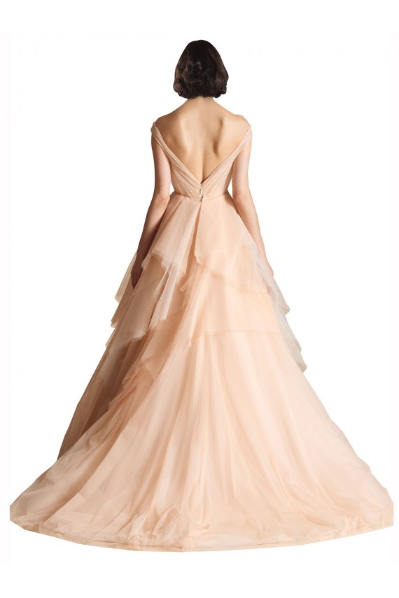 Ivoire Trapèze Épaule Dénudée Tulle Robes de mariée Pas Cher
