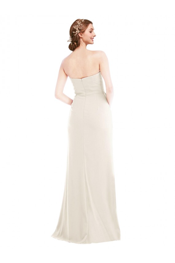 Ivoire Trompette Sans bretelle Crêpe Stretch Longue Robes demoiselle d'honneur / Robes de bal Pas Cher
