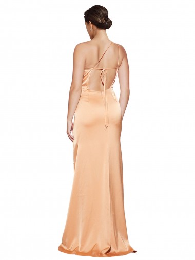 Light Copper Fourreau Satiné Stretch Longue Formelles Robes demoiselle d'honneur / Robes de soirée / Robes de bal