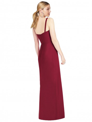 Lilas Sirène Bretelles spaghetti Col V Sans bretelle Mousseline Longue Robes demoiselle d'honneur