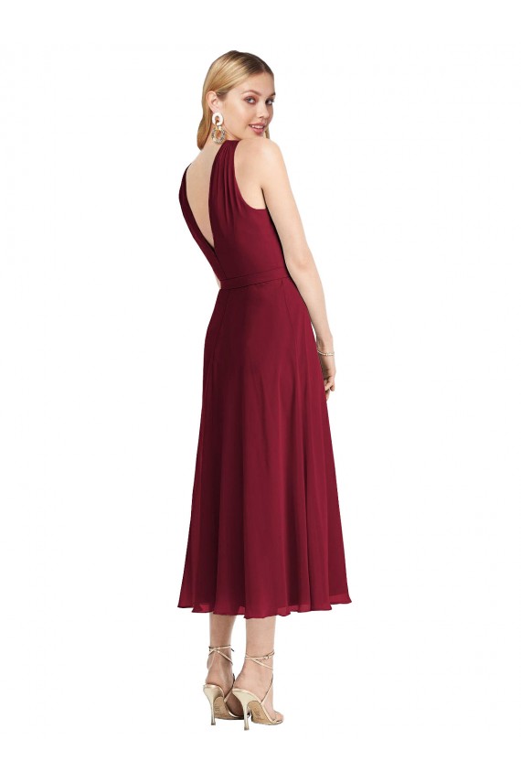 Lilas Trapèze Licou Mousseline Courte Robes demoiselle d'honneur / Robes de cocktail Pas Cher