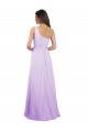 Lilas Trapèze Mousseline Longue Robes demoiselle d'honneur Pas Cher