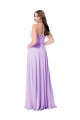 Lilas Trapèze Scoop Mousseline Longue Robes demoiselle d'honneur Pas Cher