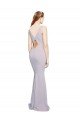 Lilas arctique Sirène Col V Crêpe Stretch Longue Formelles Robes demoiselle d'honneur / Robes de soirée / Robes de bal Pas Cher