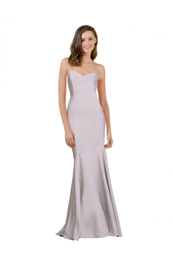 Lilas arctique Sirène Sans bretelle Crêpe Stretch Longue Robes demoiselle d'honneur / Robes de bal Pas Cher